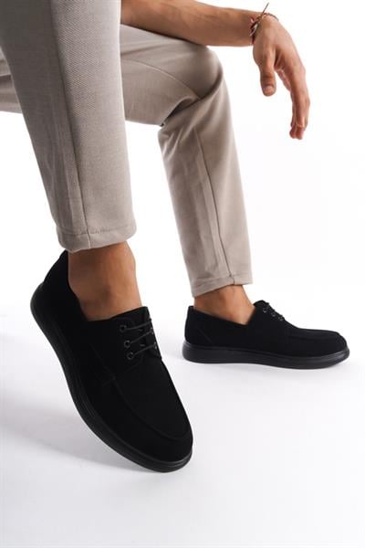 Mubiano MBSRGN105-S Siyah Süet Erkek Bağcıklı Loafer