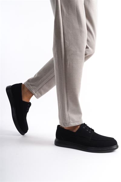 Mubiano MBSRGN105-S Siyah Süet Erkek Bağcıklı Loafer