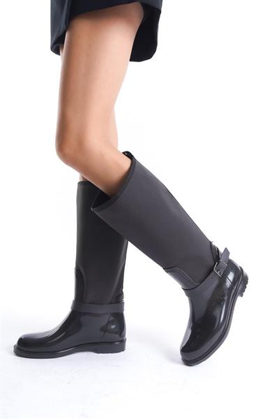 Mubiano MBTB2035-S Kadın Siyah Yağmur Çizmesi