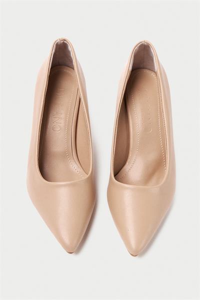 Mubiano MBZFR600-N Kadın Blok Topuklu 6 cm Sivri Burun Nude Stiletto & Topuklu Ayakkabı