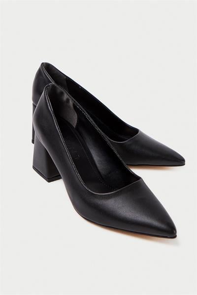 Mubiano MBZFR600-S Kadın Blok Topuklu 6 cm Sivri Burun Siyah Stiletto & Topuklu Ayakkabı