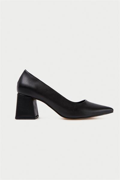 Mubiano MBZFR600-S Kadın Blok Topuklu 6 cm Sivri Burun Siyah Stiletto & Topuklu Ayakkabı