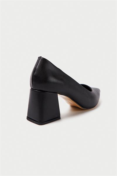 Mubiano MBZFR600-S Kadın Blok Topuklu 6 cm Sivri Burun Siyah Stiletto & Topuklu Ayakkabı