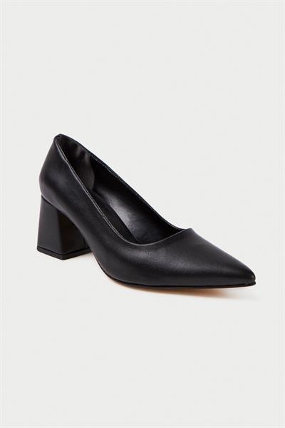 Mubiano MBZFR600-S Kadın Blok Topuklu 6 cm Sivri Burun Siyah Stiletto & Topuklu Ayakkabı