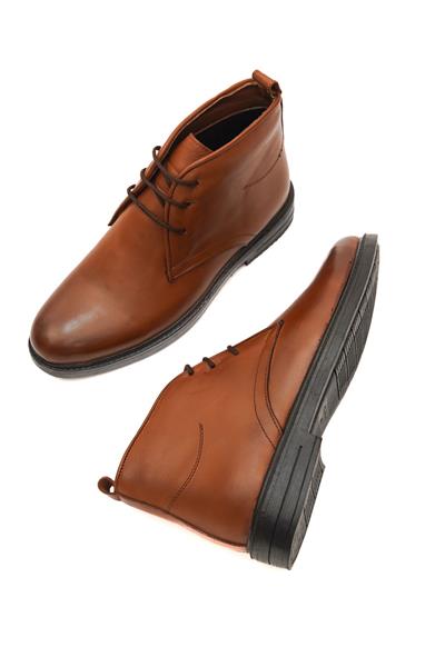 Mubiano Hakiki Deri MBZYN2306-TB Taba Bağcık Detaylı Erkek Bot & Postal