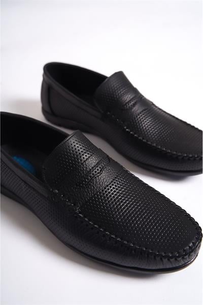 Mubiano Hakiki Deri SRG333S İç Dış Zımba Detaylı Erkek Loafer