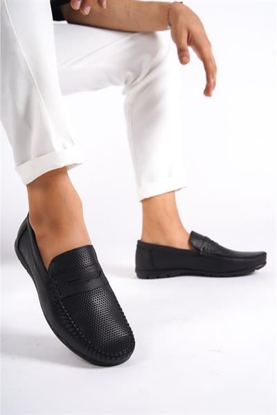 Mubiano Hakiki Deri SRG333S İç Dış Zımba Detaylı Erkek Loafer