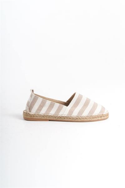 Mubiano Summer Erkek Jüt Taban Keten Beyaz/Bej Espadril -MSSR3535-BB