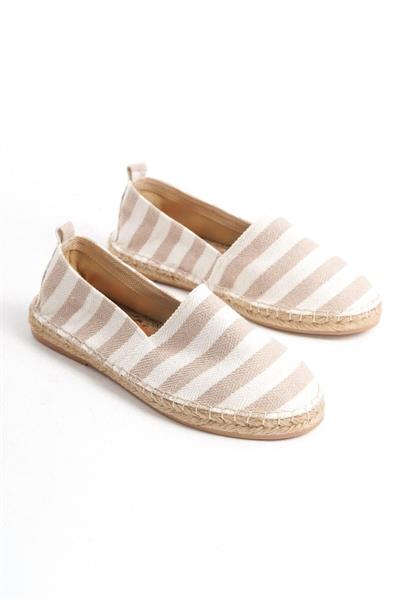 Mubiano Summer Erkek Jüt Taban Keten Beyaz/Bej Espadril -MSSR3535-BB