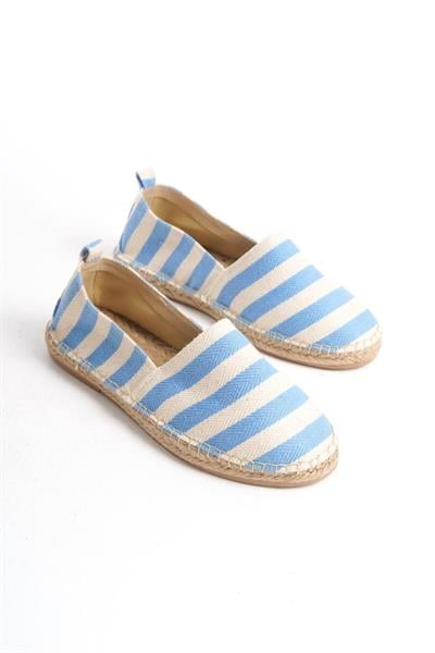 Mubiano Summer Erkek Jüt Taban Keten Mavi/Beyaz Espadril -MSSR3535-MB