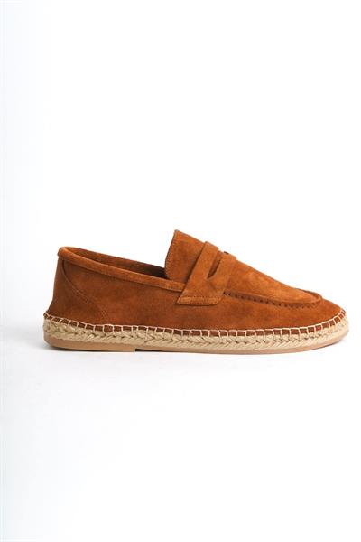 Mubiano Hakiki Deri Summer Erkek Jüt Taban Taba Süet Espadril & Loafer -MSSR1274-TB