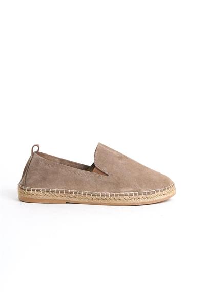 Mubiano Hakiki Deri Summer Erkek Jüt Taban Vizon Süet Espadril & Loafer -MSSR1120-VZ