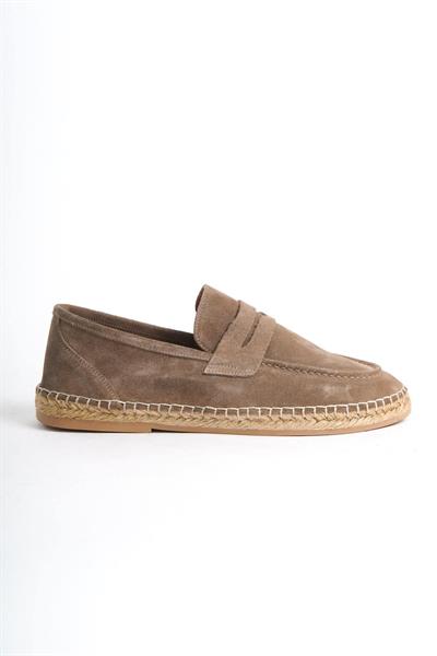 Mubiano Hakiki Deri Summer Erkek Jüt Taban Vizon Süet Espadril & Loafer -MSSR1274-VZ