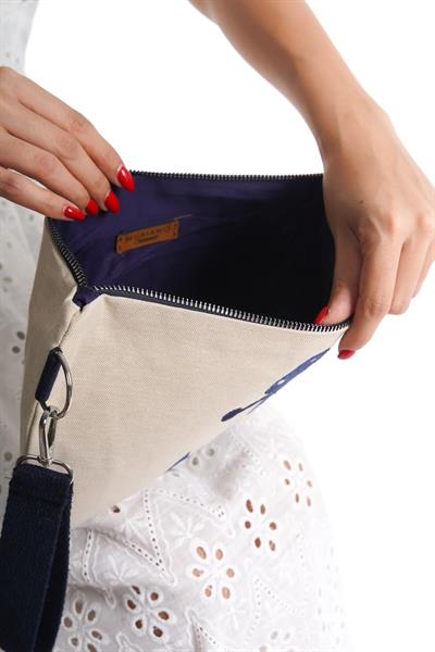 Mubiano Summer Kadın Bej Duck Keten Kumaş Çapa Clutch & Portföy Çanta - MSLY0109-BJ