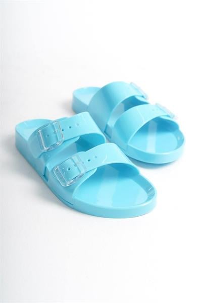 Mubiano Summer Kadın Jelly Mat Mavi Düz Terlik-MSTB146-M