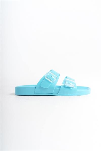 Mubiano Summer Kadın Jelly Mat Mavi Düz Terlik-MSTB146-M