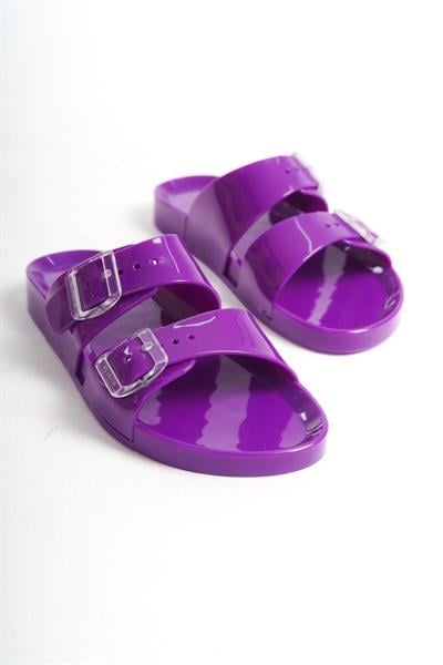 Mubiano Summer Kadın Jelly Mat Mor Düz Terlik-MSTB146-MR