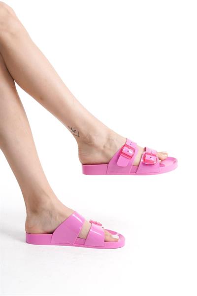 Mubiano Summer Kadın Jelly Mat Pembe Düz Terlik-MSTB146-PMB