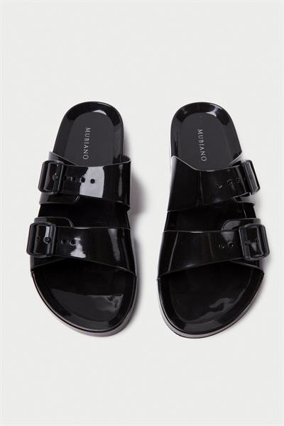 Mubiano Summer Kadın Jelly Mat Siyah Düz Terlik-MSTB146-S