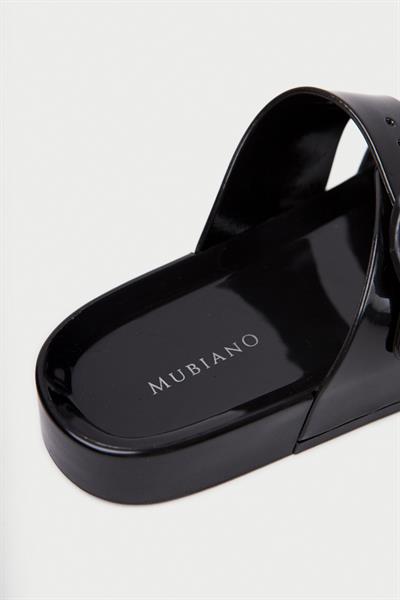 Mubiano Summer Kadın Jelly Mat Siyah Düz Terlik-MSTB146-S