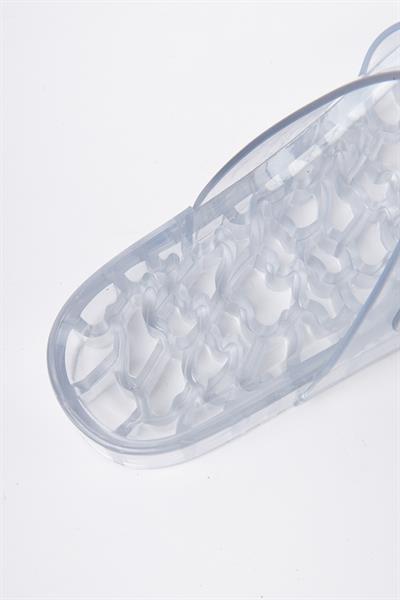 Mubiano Summer Kadın Jelly Şeffaf Cam Düz Terlik-MSTB188-CM