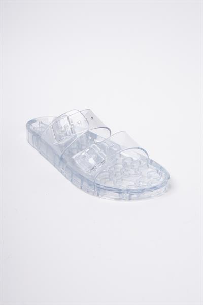 Mubiano Summer Kadın Jelly Şeffaf Cam Düz Terlik-MSTB188-CM