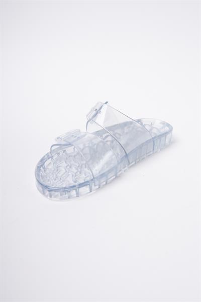 Mubiano Summer Kadın Jelly Şeffaf Cam Düz Terlik-MSTB188-CM