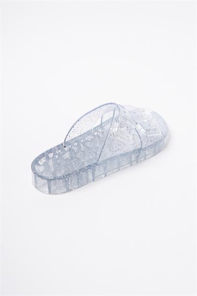 Mubiano Summer Kadın Jelly Şeffaf Gri Sim Düz Terlik-MSTB165-SGS