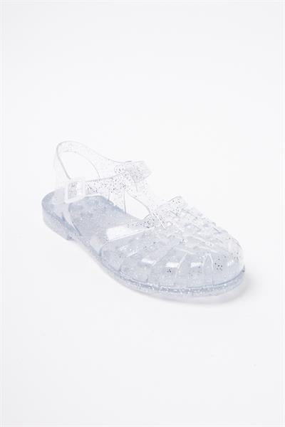 Mubiano Summer Kadın Jelly Toka Detay Şeffaf Gri Sim Düz Sandalet-MSTB844-SGS