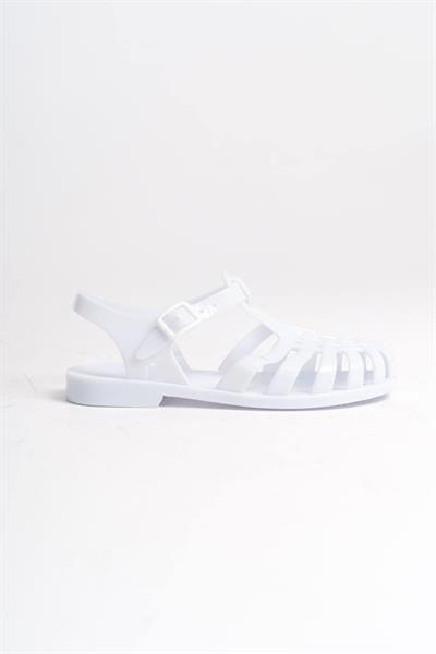 Mubiano Summer Kadın Jelly Toka Detay Mat Beyaz Düz Sandalet-MSTB844-B