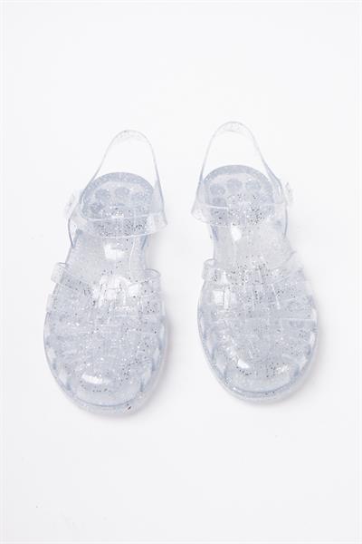 Mubiano Summer Kadın Jelly Toka Detay Şeffaf Gri Sim Düz Sandalet-MSTB844-SGS
