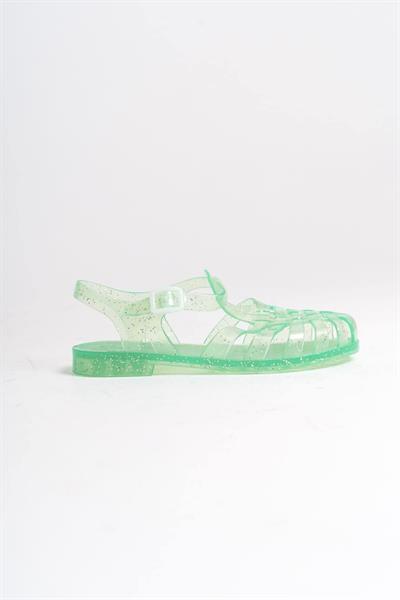 Mubiano Summer Kadın Jelly Toka Detay Şeffaf Yeşil Sim Düz Sandalet-MSTB844-SYS