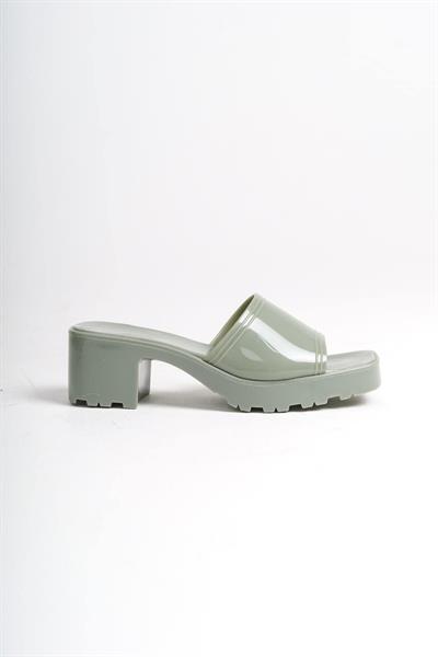 Mubiano Summer Kadın Jelly Topuklu Avakado Terlik-MSTB700-AVK