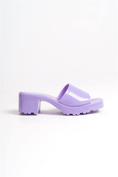 Mubiano Summer Kadın Jelly Topuklu Lila Terlik-MSTB700-L