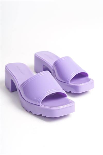Mubiano Summer Kadın Jelly Topuklu Lila Terlik-MSTB700-L