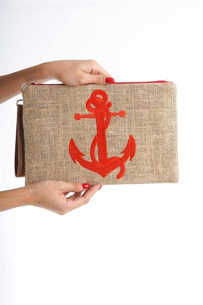 Mubiano Summer Kadın Jüt Hasır Kumaş Çapa Clutch & Portföy Çanta - MSLY0103-BJ