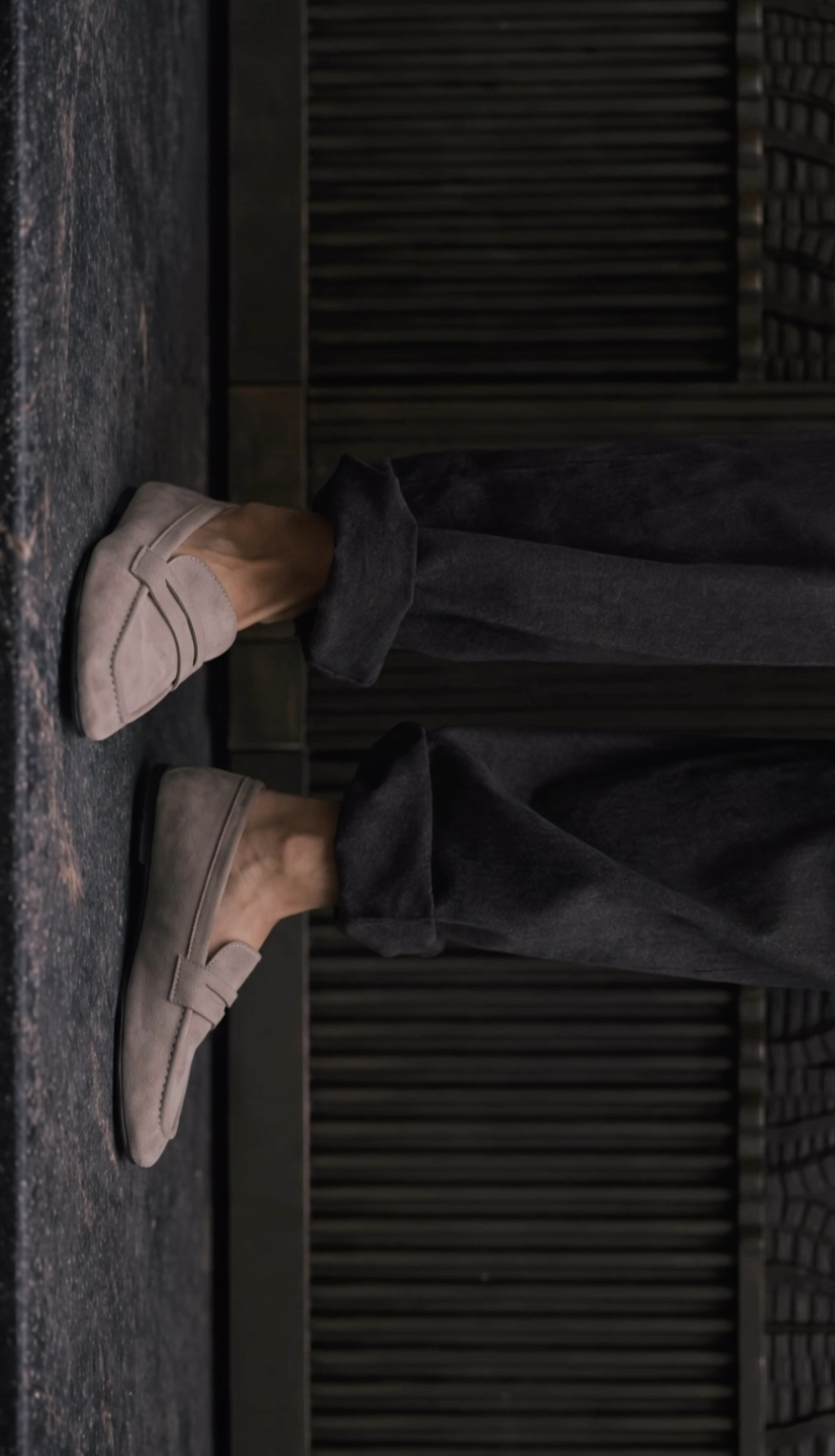 Süet loafer kombini