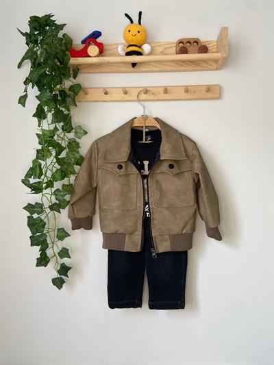 Erkek Çocuk Deri Montlu Takım