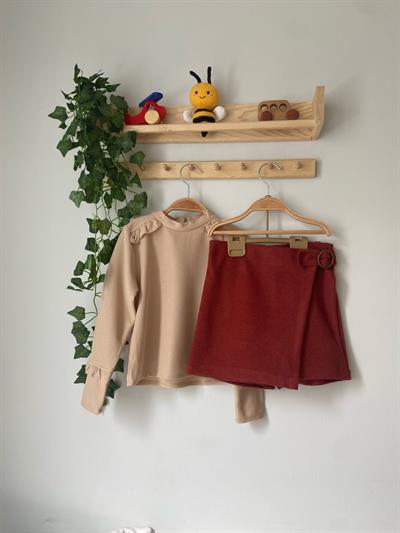 KIZ ÇOCUK BORDO ŞORT ETEK 2 Lİ TAKIM