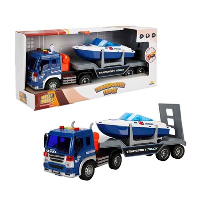 Sunman 1:16 Maxx Wheels Sesli ve Işıklı Bot Taşıyıcı Tır 38 cm