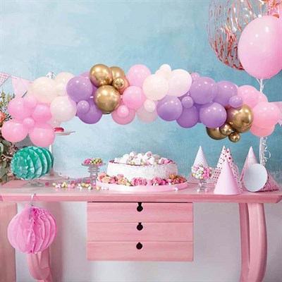 Balon Evi Kız Asorti Balon Dekoraston Seti 70li