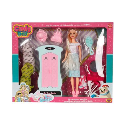 Oydaş Cindy Doll Dolaplı Makyaj Masalı Bebek