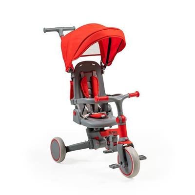 Baby2Go Kırmızı Go Bike Ebeveyn Kontrollü İtmeli 3 Teker Katlanır Bisiklet