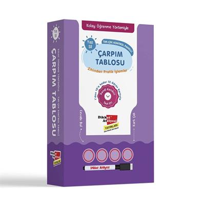 Dikkat Atölyesi Kolay Öğrenme Yöntemiyle Yaz Sil Çarpım Tablosu