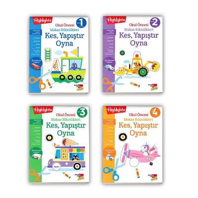 Dikkat Atölyesi Kes Yapıştır Makas Etkinlikleri 4lü Set