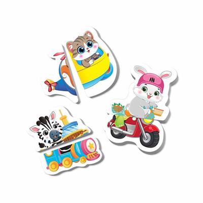 Magnet Puzzle Taşıtlar 12-36 Ay 24 Parça