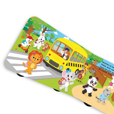 Oyuncak Kitap Okul Otobüsü Gerçek Tekerlekli