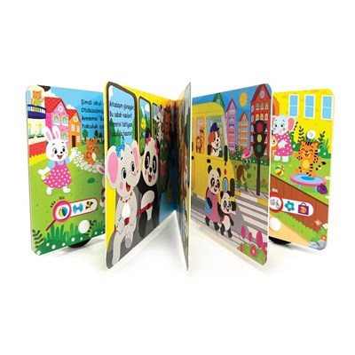 Oyuncak Kitap Okul Otobüsü Gerçek Tekerlekli