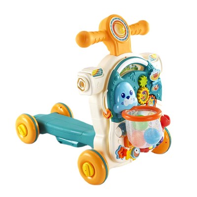 Baby 2 Go 4ü 1 Arada Mavi Aktivite Masası İlk Arabam Scooter Sesli Pilli