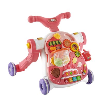 Baby 2 Go 5i 1 Arada Pembe Aktivite Masa Scooter İlk Arabam Oturaklı Sesli